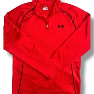 Under Armour HeatGear 1/4 Zip Red Long Sleeve Athletic Top Men’s L